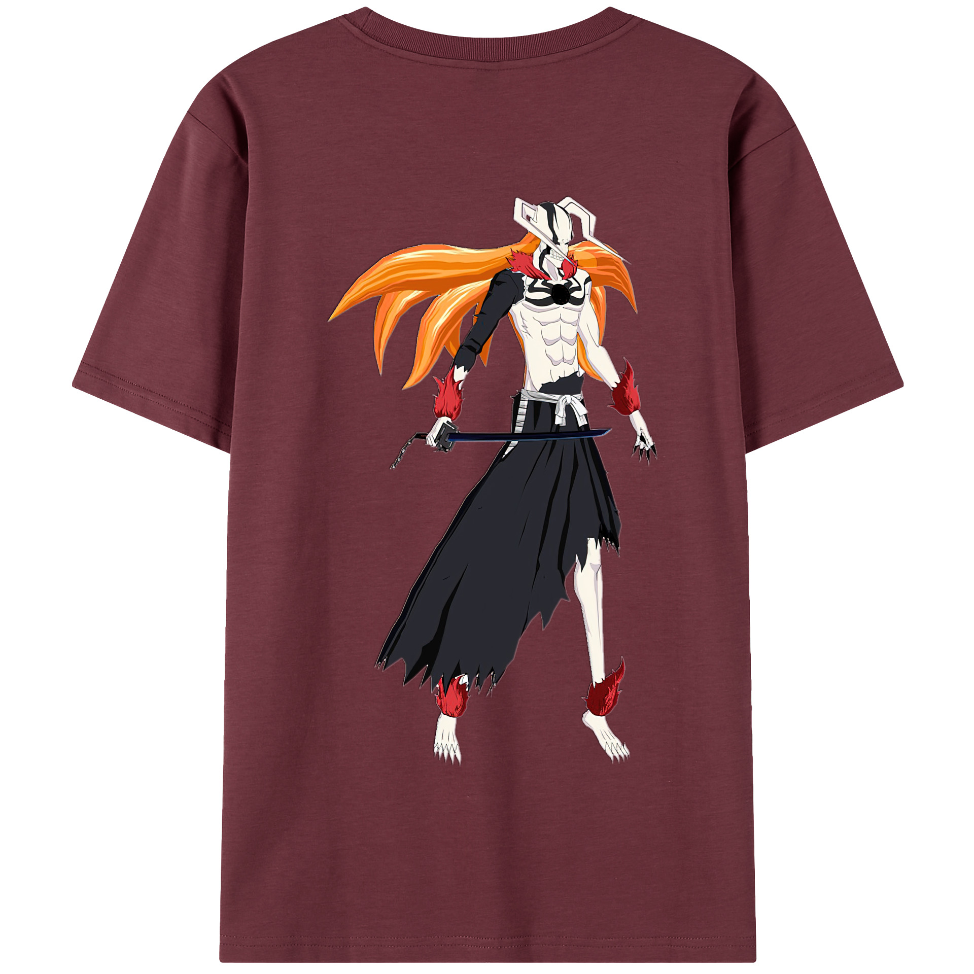 （画像用） ブリーチ 黒崎一護（くろさき いちご）BLEACH Kurosaki Ichigo 綿100％半袖Tシャツ（背面プリント）
